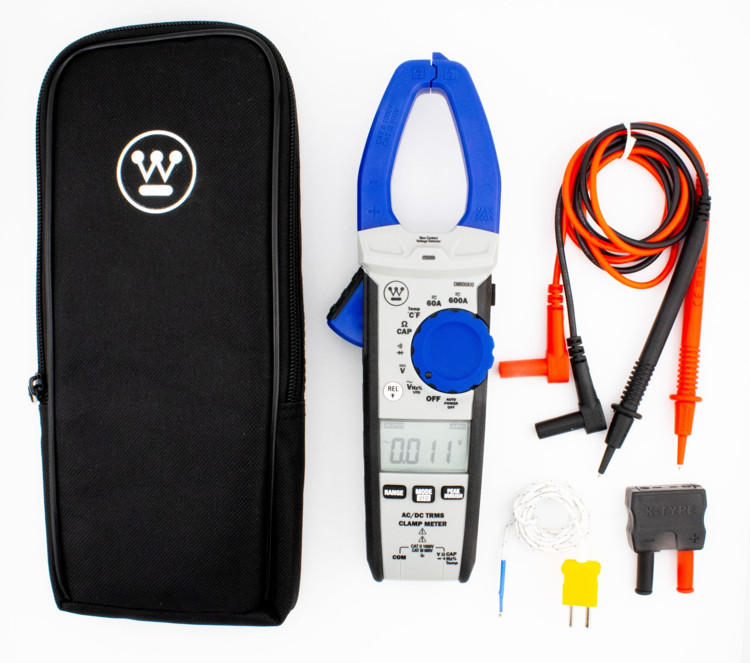 Westinghouse Auto-Ranging True RMS Digital Clamp Meter, Non-Contact Multimeter, 600A Current & 1000V AC/DC Volt Meter, Continuity, Frequency, Temperature, Diode, Resistance, VFD, Capacitor Tester — Amazon image 2