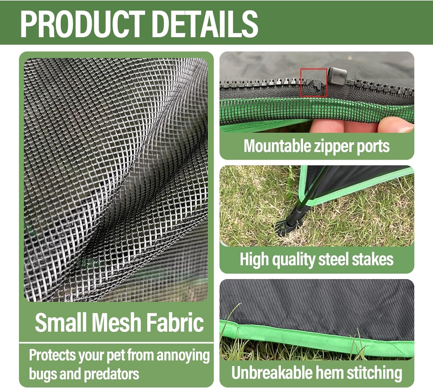 Outdoor Cat Enclosures, Dome Outdoor Cat Tent with Storage Bag, Green Cat Tents for Outside, Portable Cat Playpen, Suit for Cat, Rabbit and Puppy