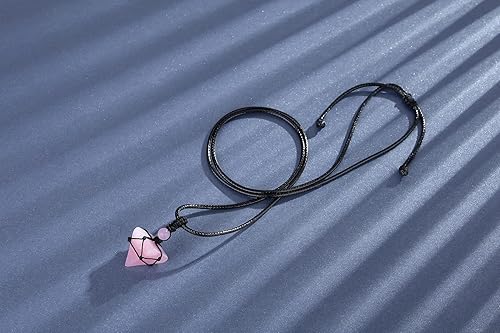 Vista 39 de YATOJUZI Collar de piedra de cristal curativo de obsidiana, collar con colgante hexagonal puntiagudo, cuerda ajustable, collar de piedras preciosas