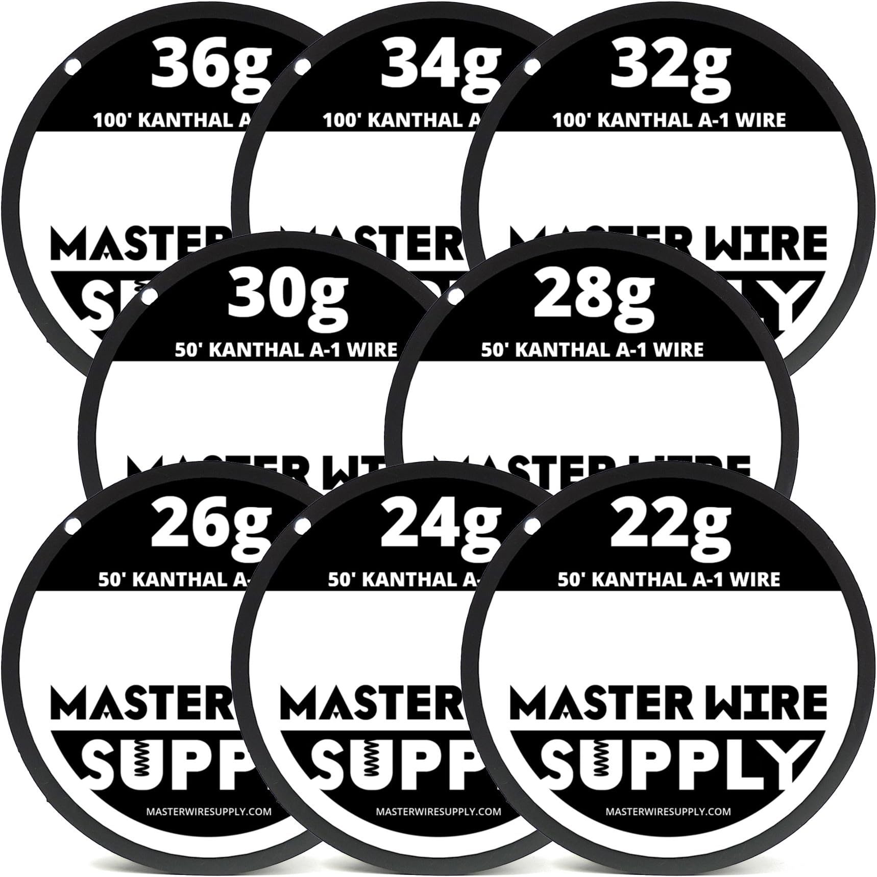 Mixed 550 Feet of Kanthal A1 Wire 22,24,26,28,30,32,34,36 Gauge Pack