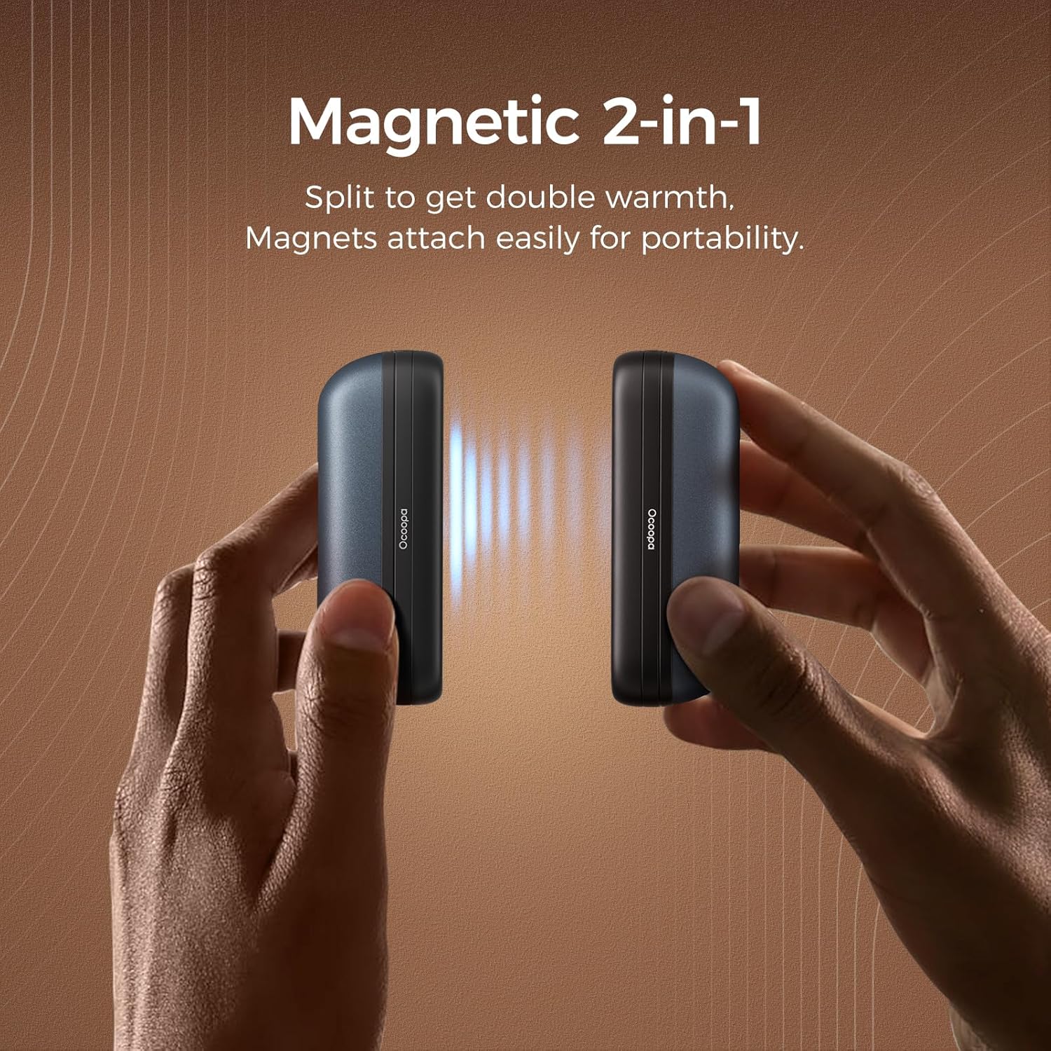 OCOOPA 2 in 1 Magnetic Rechargeable Hand Warmers, UT2s Mini Electric Handwarmers 2 Pack, Split USB-C, Reusable Portable Pocket Heater, Raynauds, Golf, Christmas, Tech Gifts for Women Men - Image 4