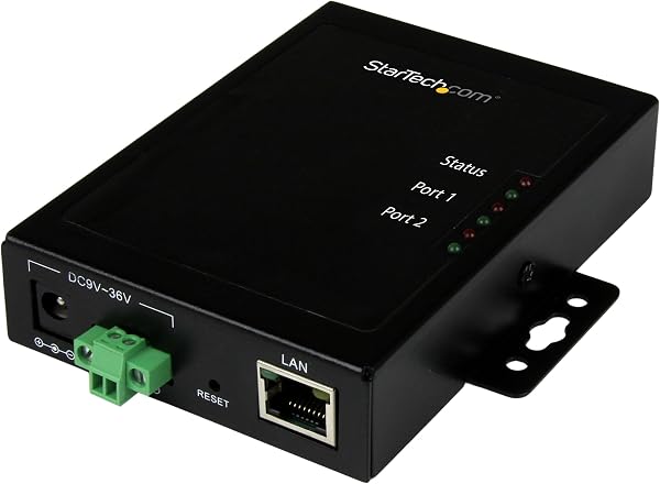 StarTech.com 2 Port Serial-to-IP Ethernet Device Server - RS232 - Metal and Mountable - Serial Device Server - RS232 Serial-Over-IP (NETRS2322P) - 1