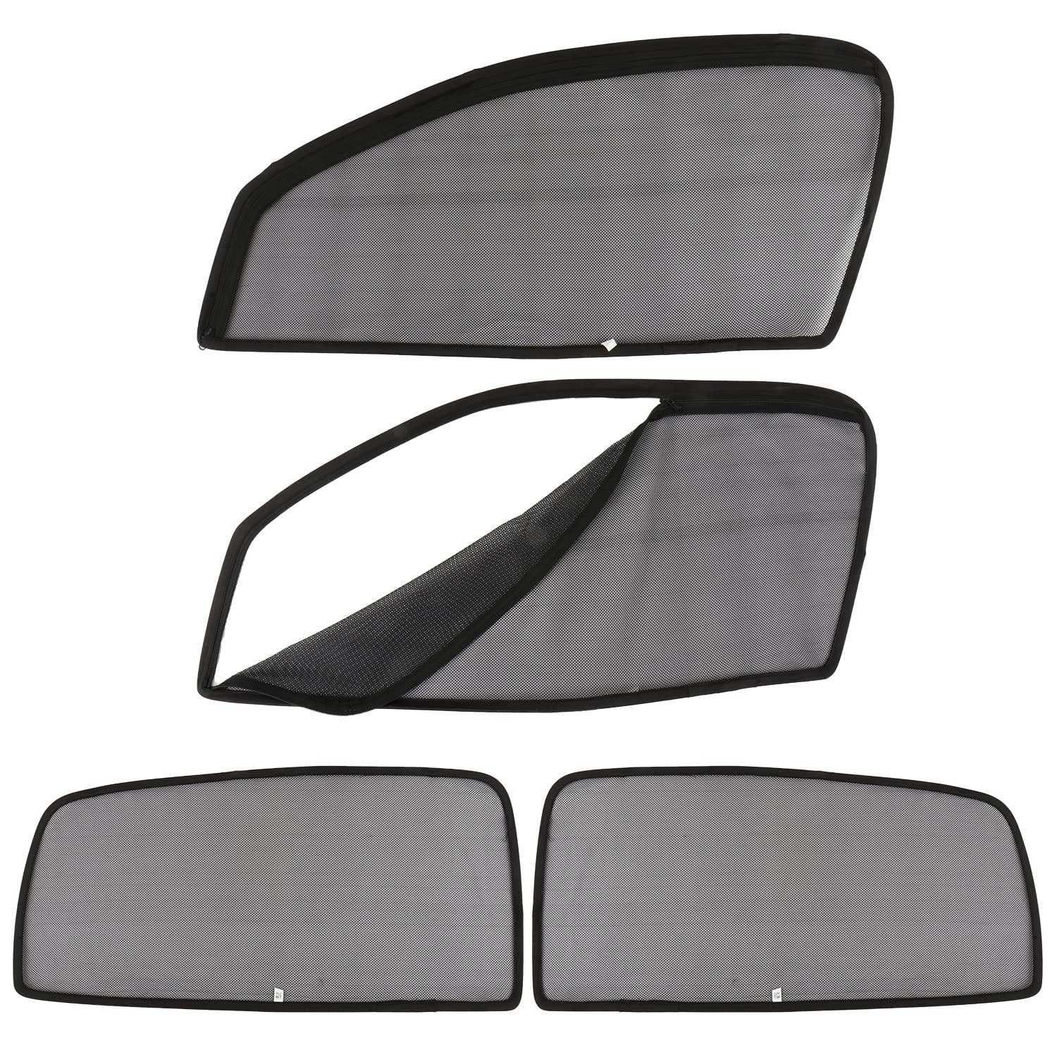 AllExtreme EXCBMC2 Car Blind Breathable Sun Shades for Front & Rear Glass Mesh Curtain Glare Reduction Net Pullover UV Protection Compatible with Maruti Celerio (Black, Pack of 4)