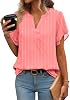Blusas casuales elegantes de gasa para mujer Zeagoo, manga corta, cuello en V, para trabajo 1
