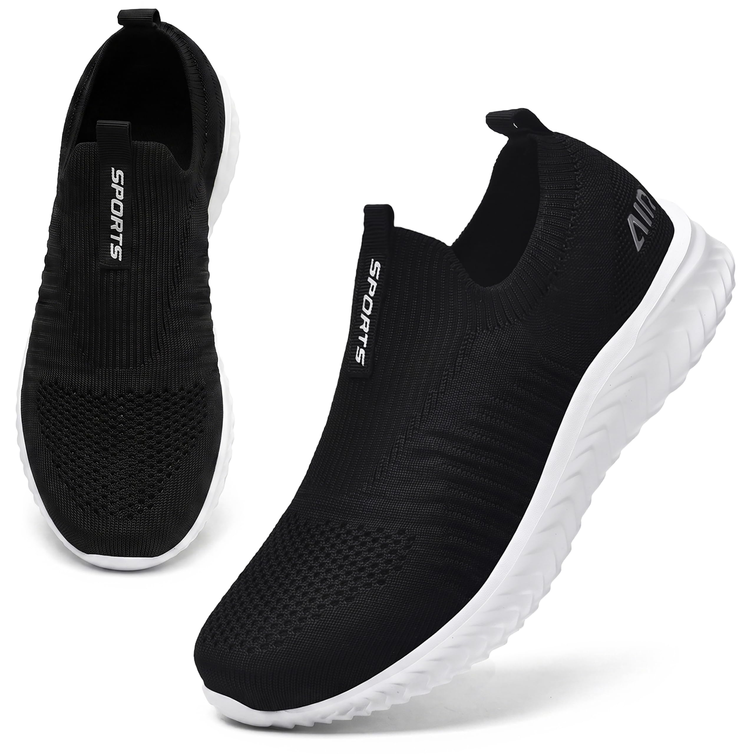 Littleplum Slip on Sneakers Damen Bequeme Turnschuhe Orthopädische Sportschuhe Atmungsaktiv Schlupfschuhe Freizeitschuhe