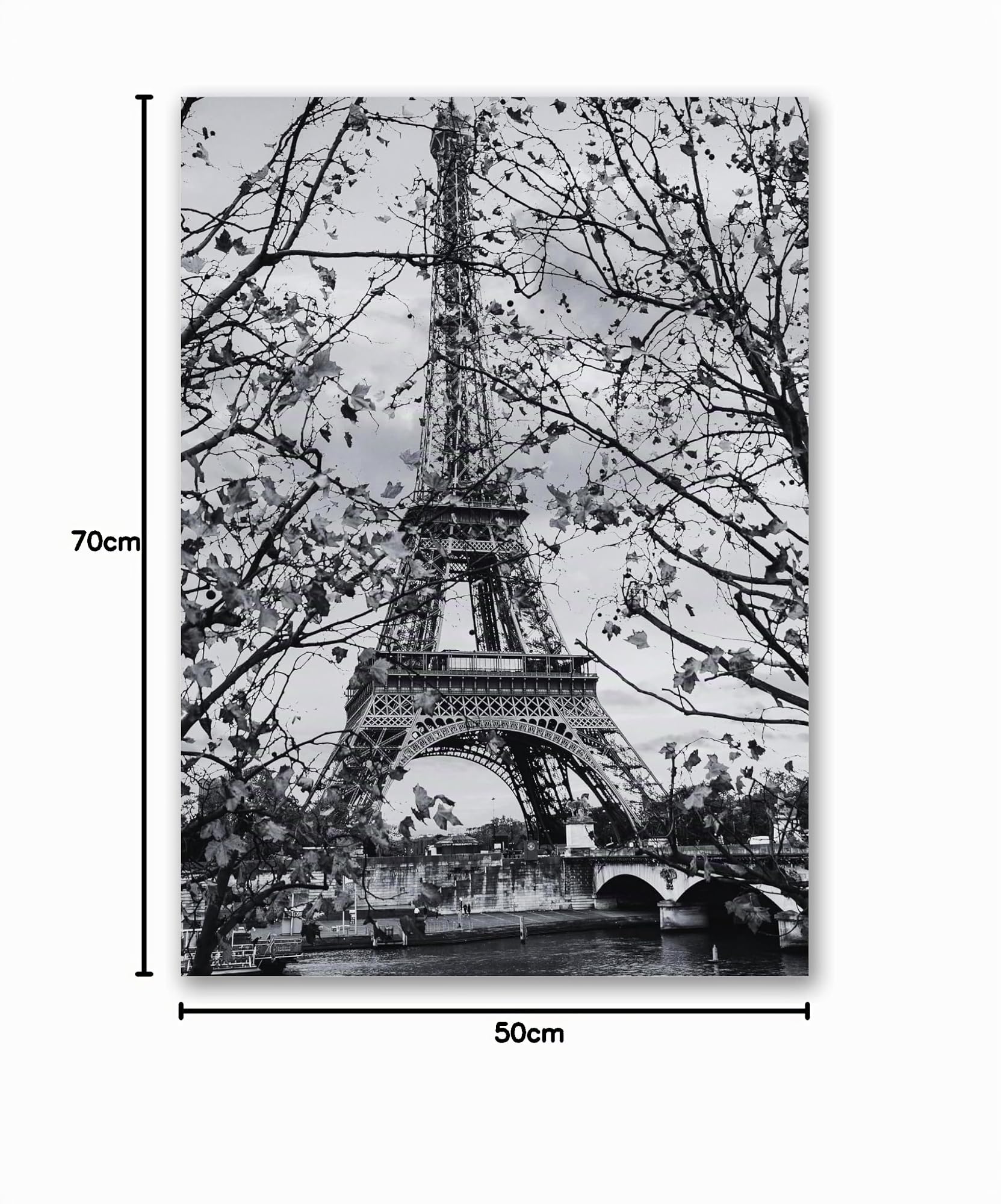 SALVADERO Lot de 3 Affiches Paris – Café – Poster Photos Noir et Blanc – Décoration Chambre Salon Bureau (Paris Café, 70L x 50l cm)