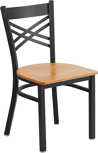 Miniatura 65 de Flash Furniture HERCULES Series - Juego de 2 sillas de restaurante de metal con respaldo en X, asiento de vinilo color burdeos Asiento de vinilo