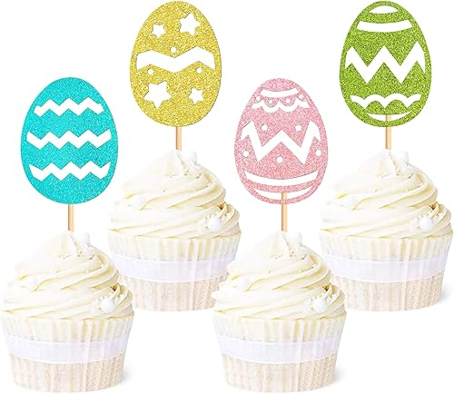 Miniatura 9 de Ercadio Paquete de 24 adornos para cupcakes de conejo de Pascua Oh Baby Bunny Oh Baby para cupcakes para el día de Pascua Oh Baby Cupcake Toppers