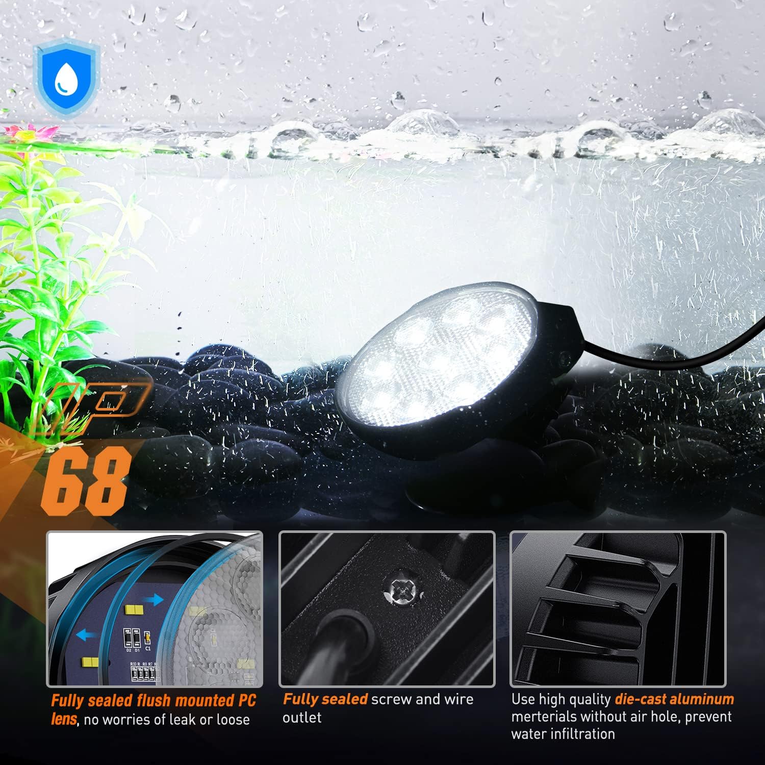Nilight 2 PCS 4 Inch LED Pods Round 3370LM Built-in EMC 90°Flood Beam Angle Offroad Driving Lights Side Rear Back-Up Light for Tractor Truck Motorcycle Boat ATV UTV