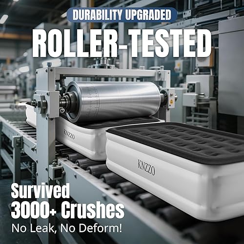 Miniatura 5 de Colchón de aire tamaño individual con bomba incorporada, colchón inflable superior de 18 pulgadas con tela flocada impermeable, cama inflable rápida