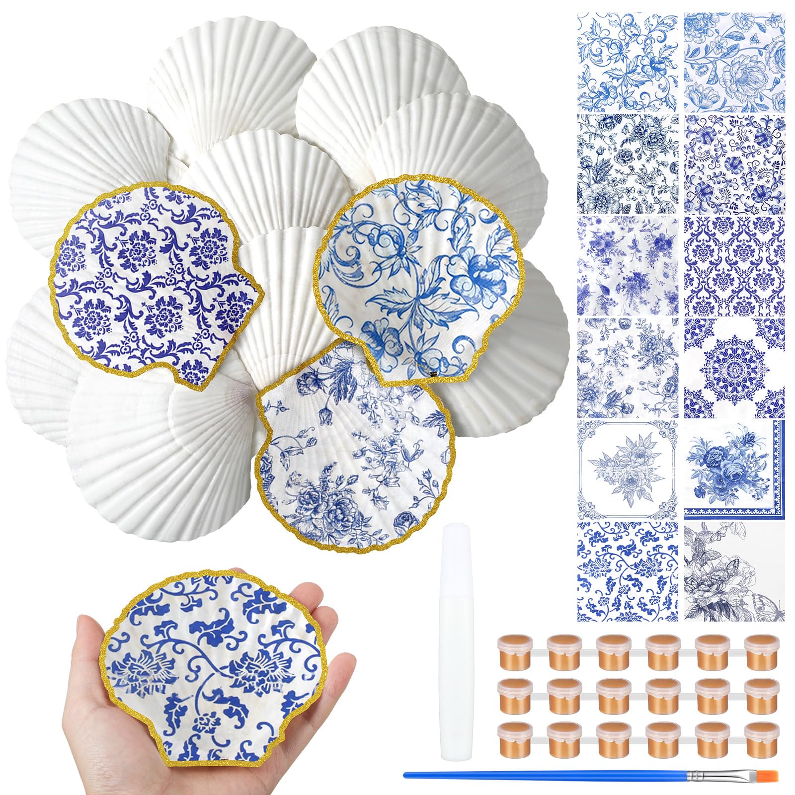Amazon.com: Halloscume 12 Set Scallop Shells for Crafts 4''-5