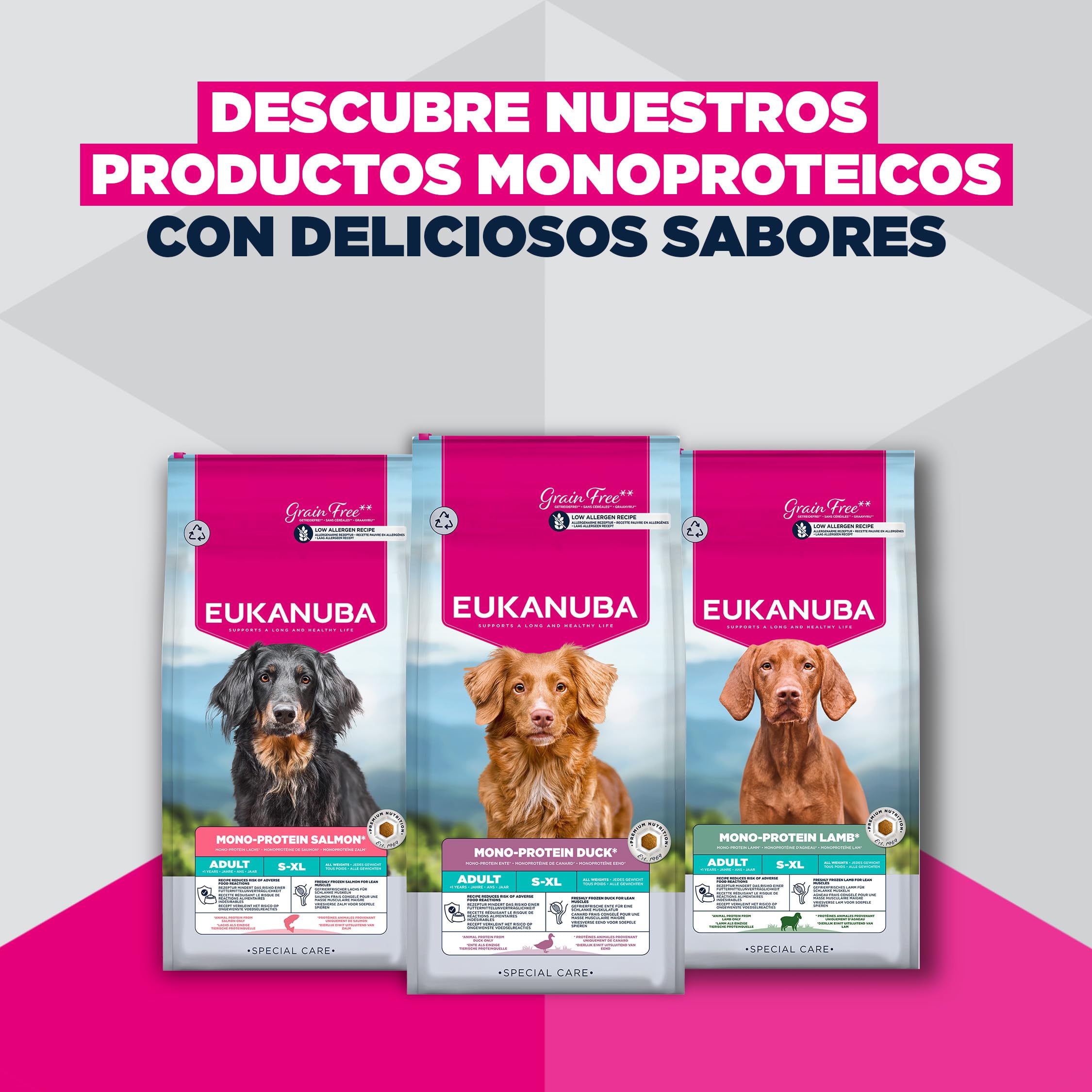 EUKANUBA Mono-Protein Pato- Alimento para Perros - Alimento seco Special Care con Pato como única proteína Animal, fórmula hipoalergénica, 12 kg