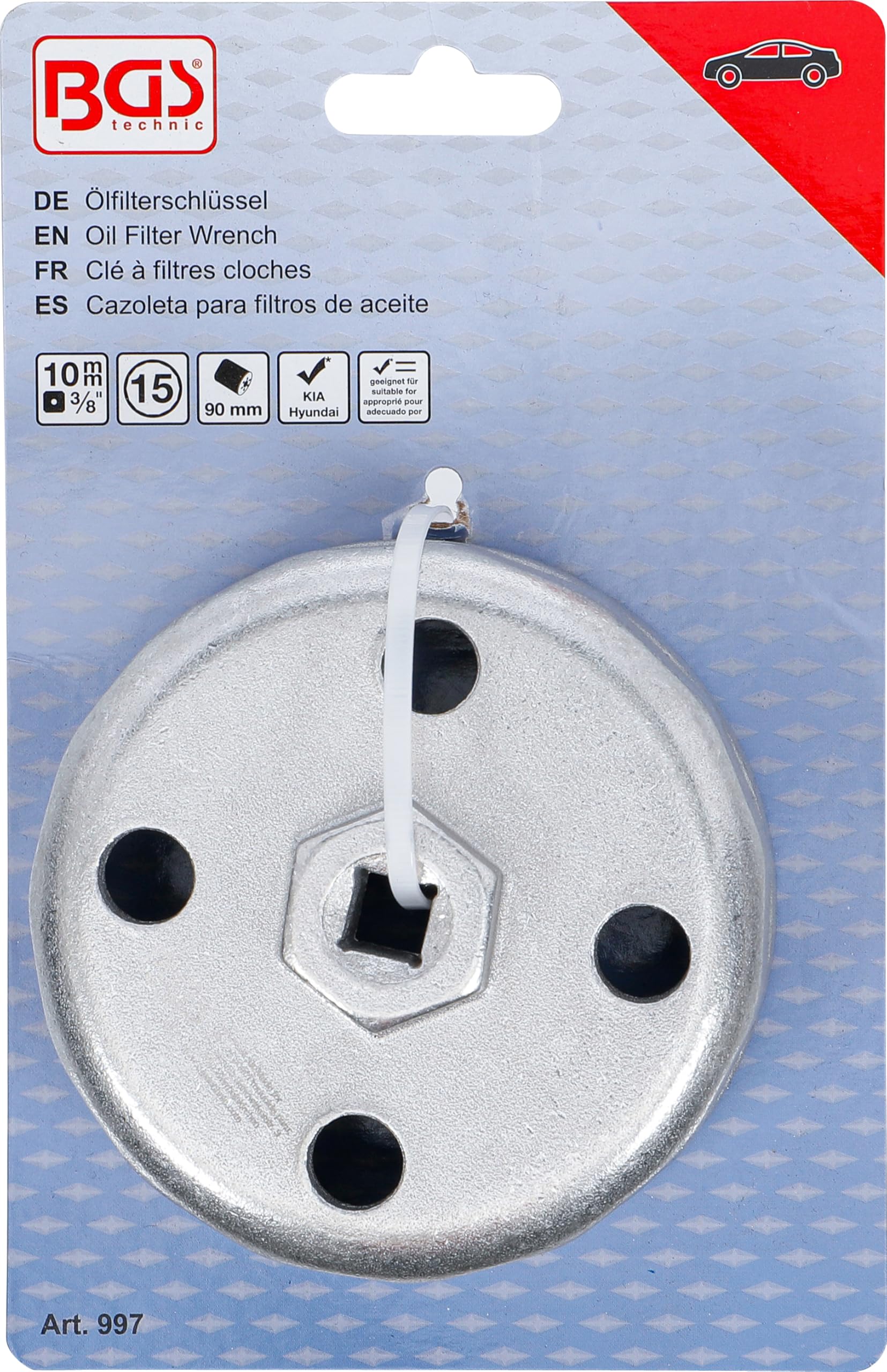 BGS 997 | Klucz do filtra oleju | 15-kątny | dla Hyundai, Kia