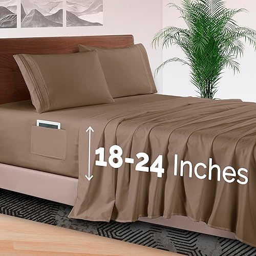 Vista 382 de Elegant Comfort - Juego de sábanas de 3 piezas de lujo de 1500 hilos, calidad egipcia, Microfibra, Blanco, Completo