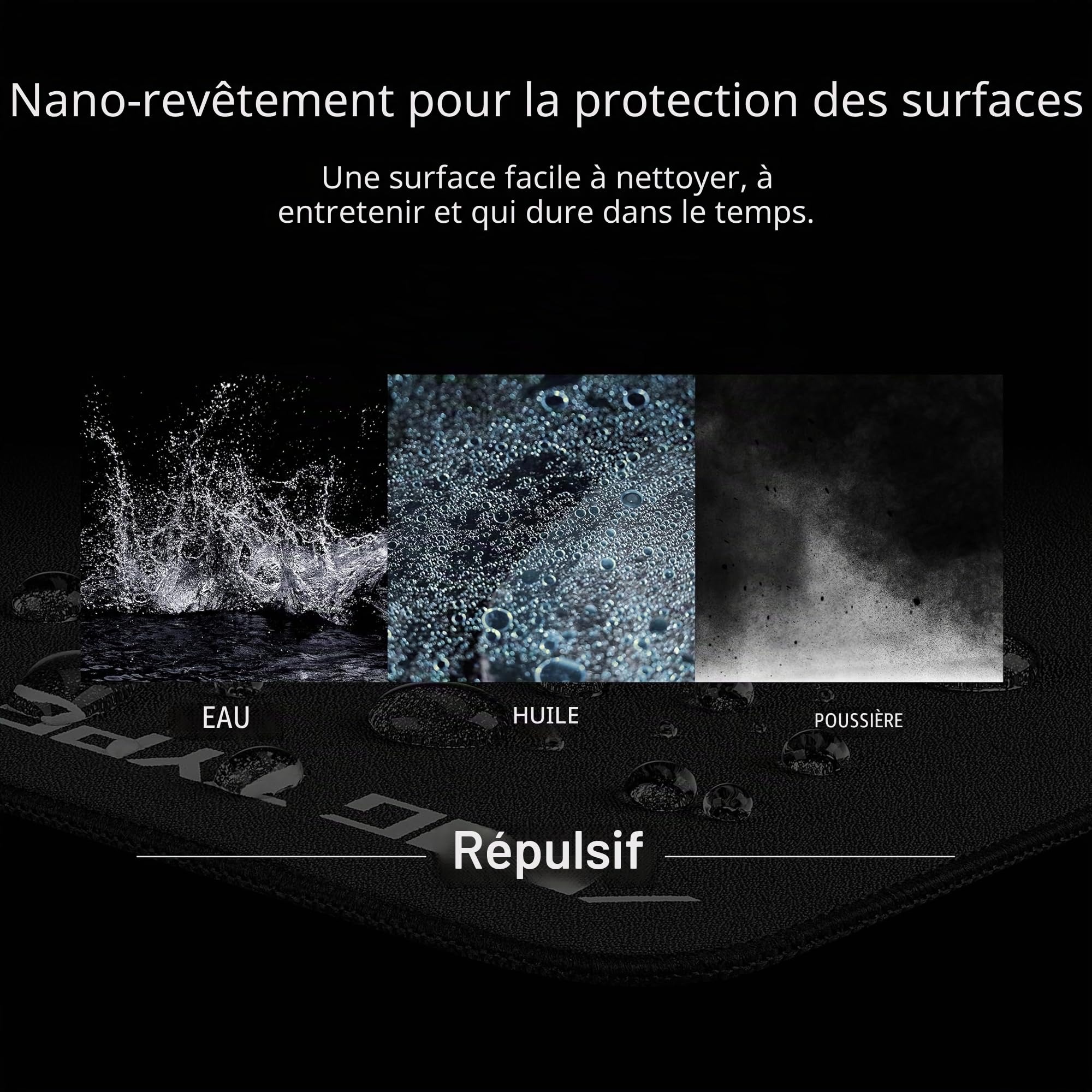 ASUS ROG Hone Ace XXL Tapis de Souris de Jeu, Base en Mousse à mémoire de Forme Haute densité, matériau en Tissu Hybride, 400 x 900 x 3 mm, Esports et FPS Gaming, Noir