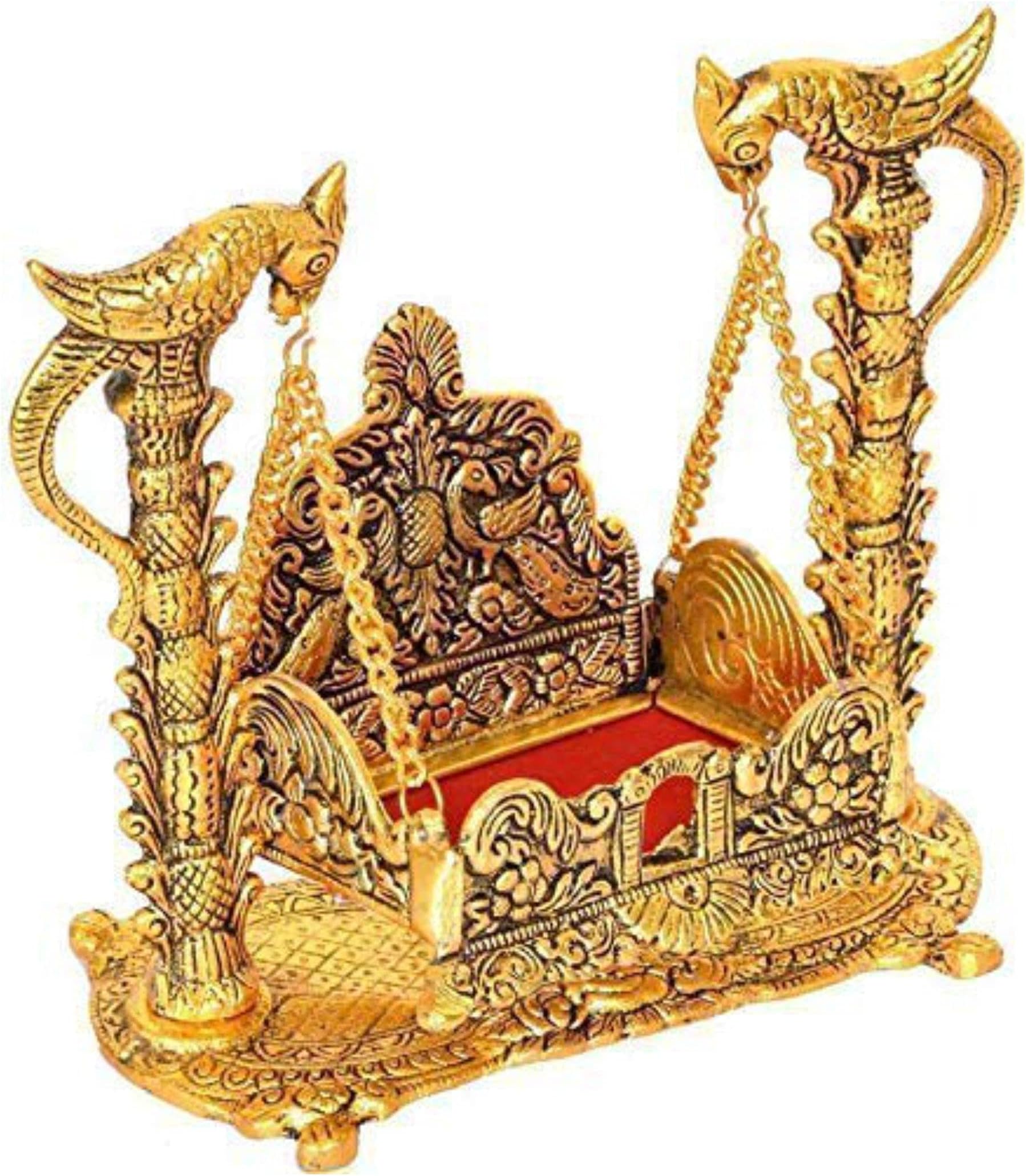 WC Jhula for Krishna Bal Gopal jhula for Laddu Gopal - Metal Swing for Hindu God Lord Krishna for Janmashtami Palna for Home Temple mandir-Janmashtami jhula Home dcor, best housewarming return gift