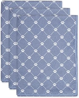 Bone Dry Pet Robe Collection, Trellis Paw Print, Absorbent Microfiber Bath Robe with Adjustable Closure for Dogs & Cats, X-Small, Hunter Green