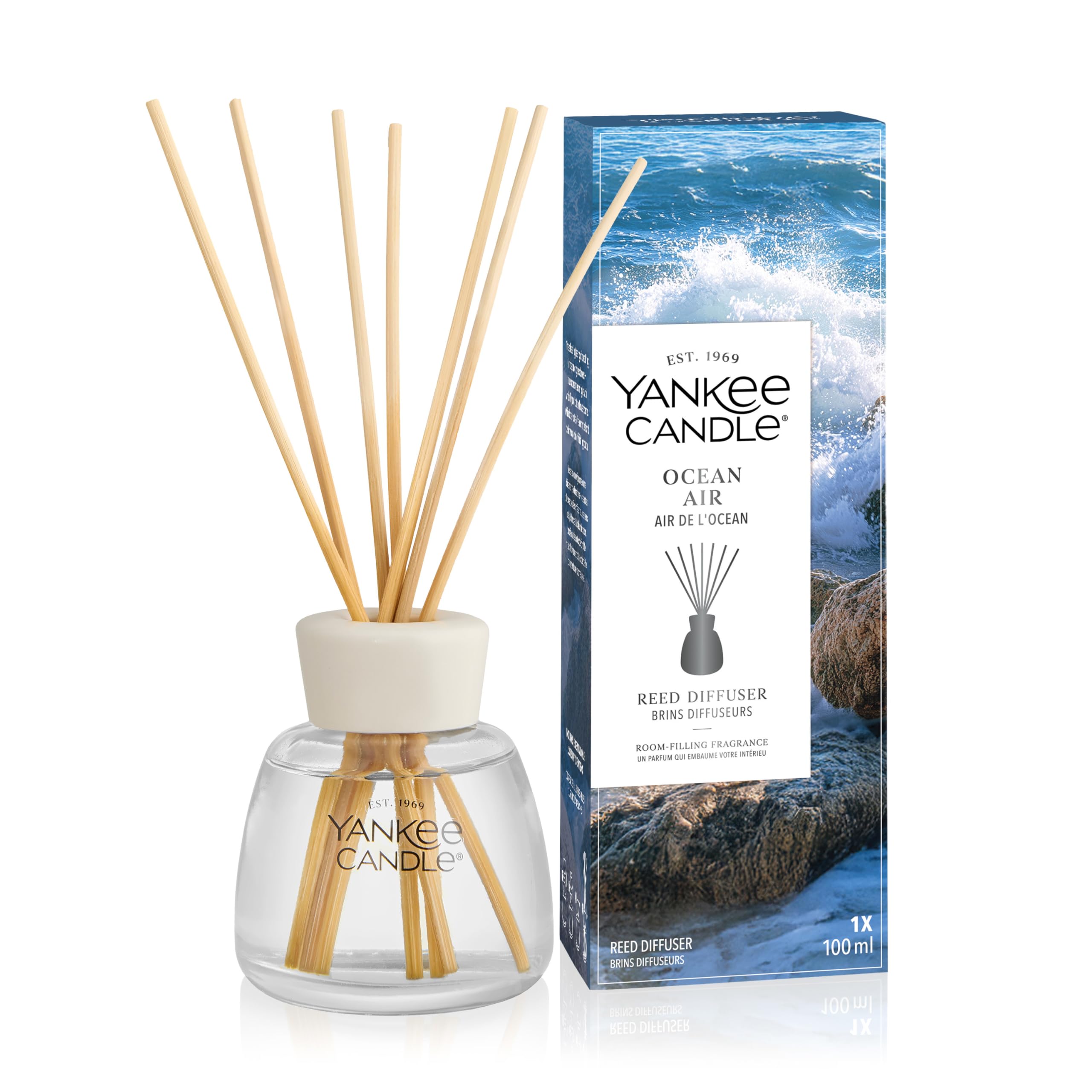 Yankee Candle Reed Diffuser | Ocean Air | for Small to Medium Spaces | Up to 10 Weeks of Fragrance