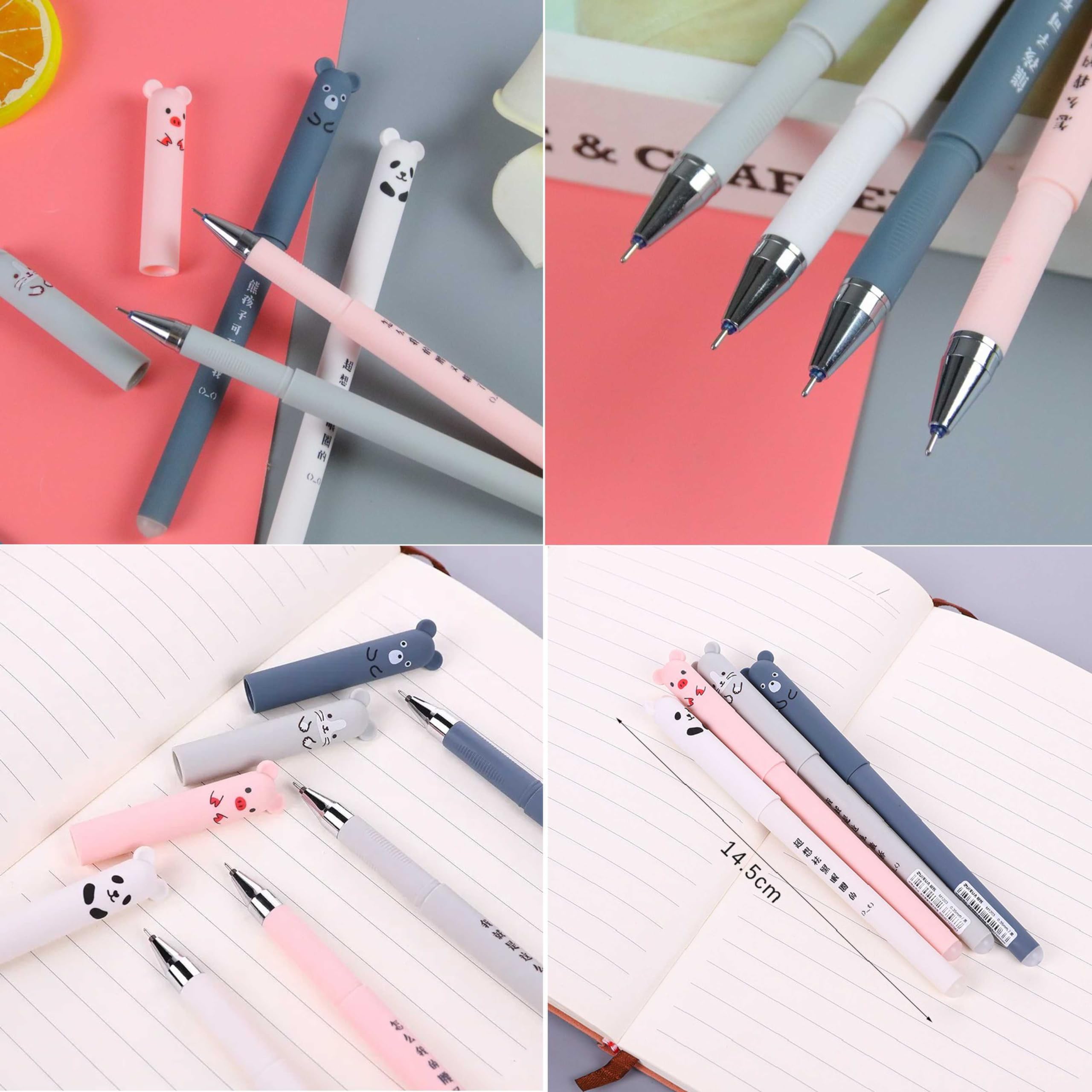 Radierbare Gelschreiber Set – 8 Stift Mit Panda-Motiv & 24 Nachfüllungen