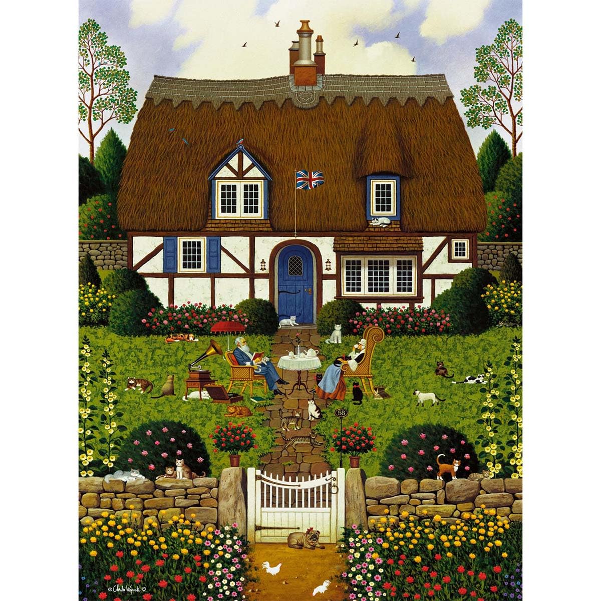 Buffalo Games - Charles Wysocki - Bachs Magnificat in D-Moll - 1000-teiliges Puzzle für Erwachsene, herausforderndes Puzzle, perfekt für Spieleabende - Fertige Puzzle-Größe ist 26,75 x 19,75 cm