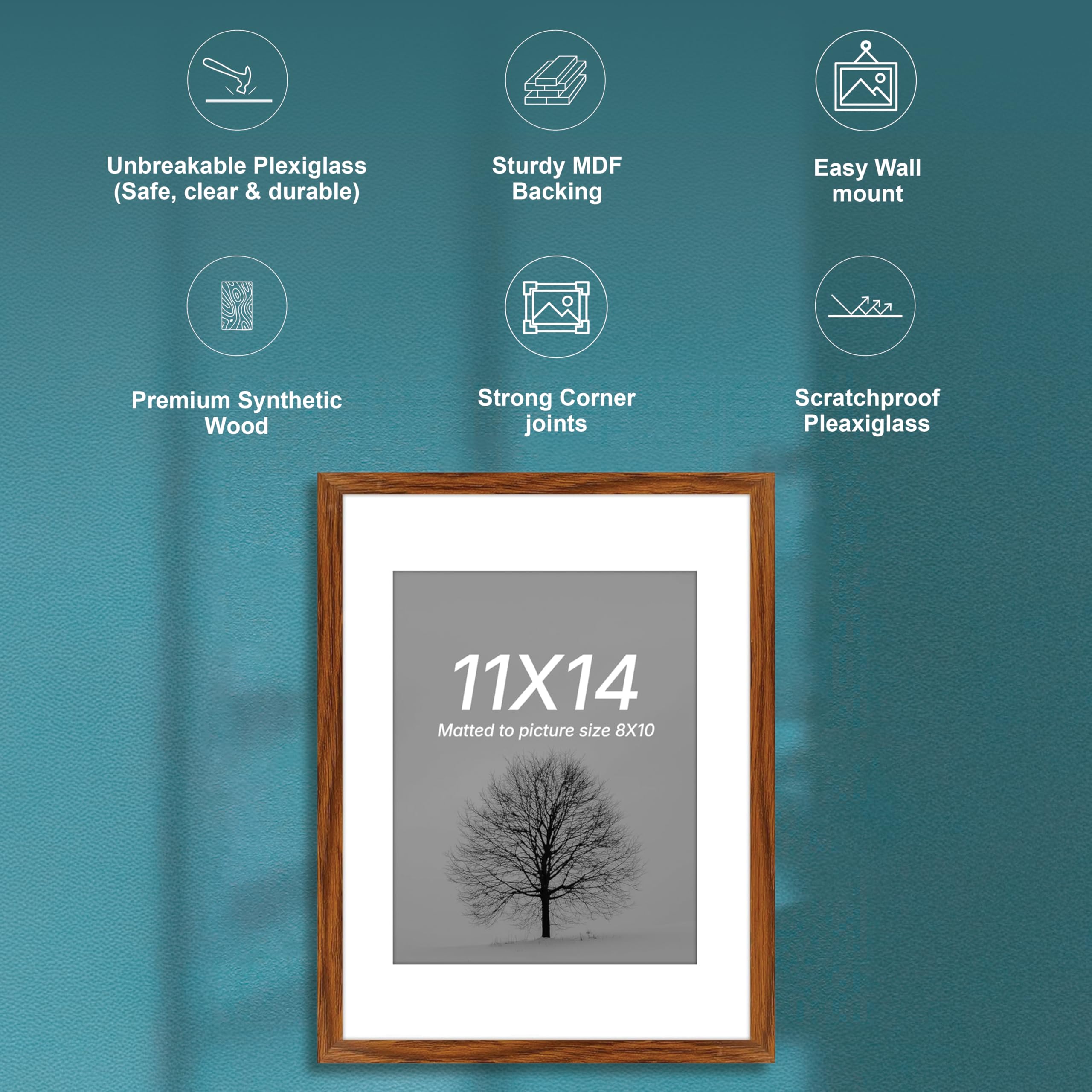 Art Street Photo Frames - Set of 2 Brown Wall Frames -2