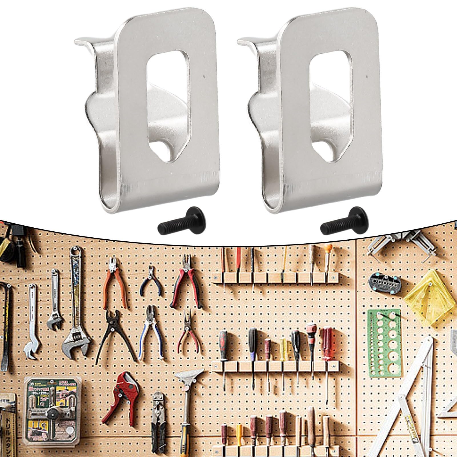Paquete de 2 ganchos de clip de cinturón de acero plateado compatibles con taladro DeWalt de 18 V 20 V DCD785C2 DCD780C2 modelos de llave de repuesto N268241 N169778 de 45 x 28 mm con tornillos