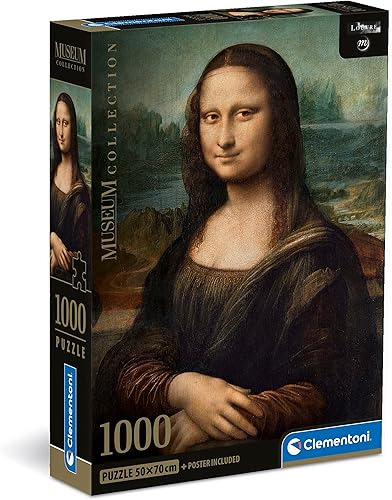 Clementoni - 39708 - Colección Museo Puzzle Leonardo, Gioconda - 1000 Piezas - Rompecabezas para adultos, Entretenimiento para Adultos - Hecho en