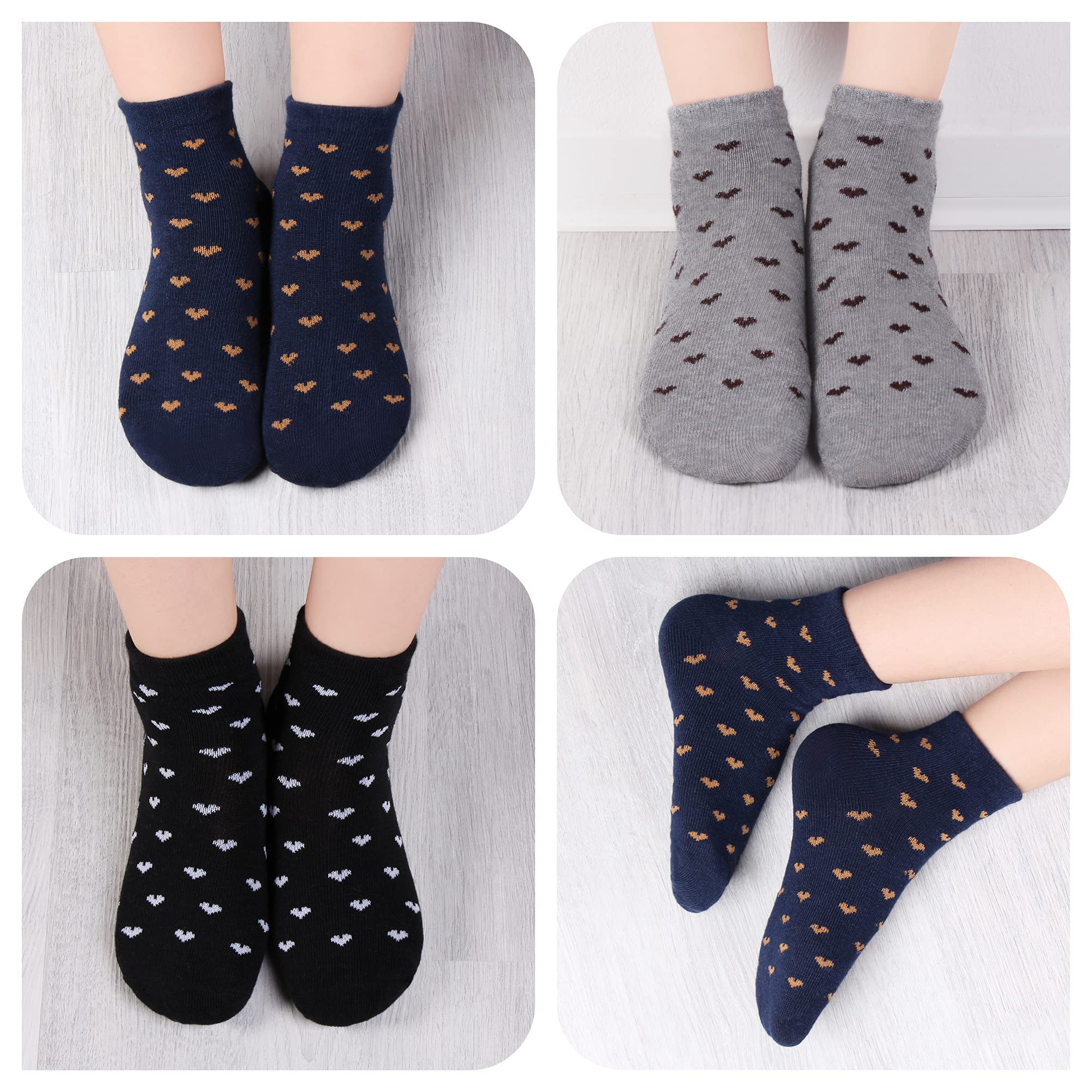L&K-II 10/12 paia di calzini per bambina con simpatici motivi a cuore Calzini per bambini calzini da ginnastica multicolor 2825
