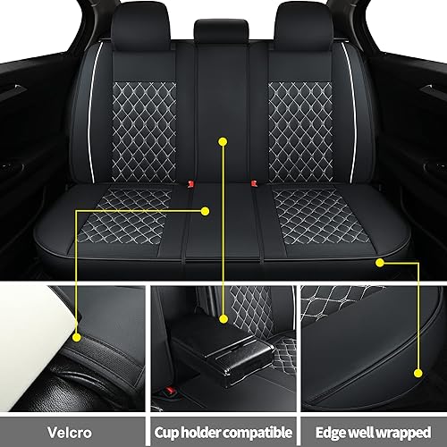 Miniatura 8 de Juego completo de fundas de asiento de automóvil, ajuste universal para la mayoría de automóviles, SUV, sedanes y camionetas, fundas de cojín de