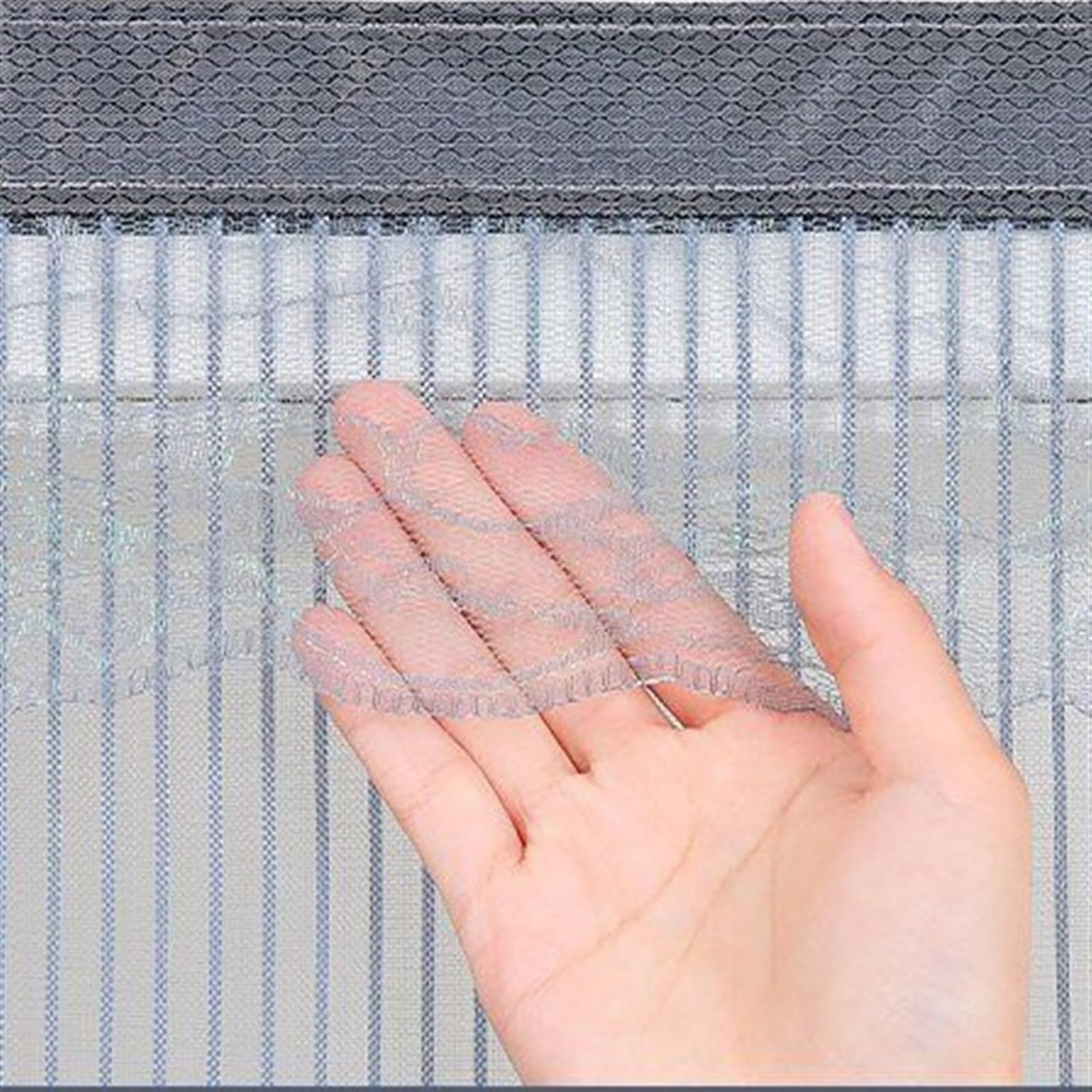 Mosquitera magnética para Puerta, Malla para Puerta corredera magnética de fácil instalación, para Entrada Principal, Trasera, Patio o apartamento (Color: Gris, Tamaño 100x210cm (3