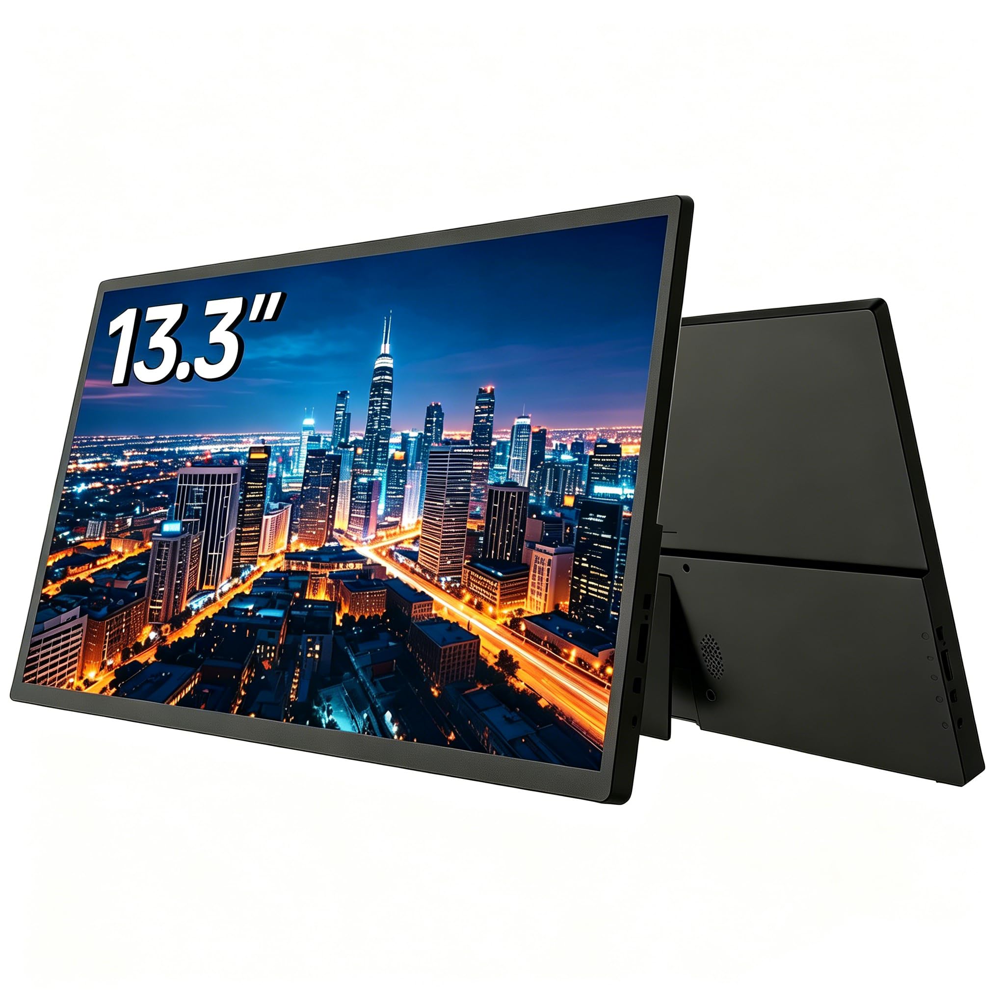 13.3" Portable Monitor with HDMI USB-C Plug and Play, Travel Screen
