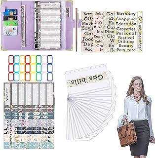 Pasta de poupança - Planejador de orçamento com envelopes de dinheiro,Pasta de economia A6 com envelopes com zíper, pasta de orçamento A6 de couro PU para planejamento e economia Puchen