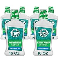 Vista 3 de Tom's of Maine Natural Wicked Fresh! Enjuague bucal sin alcohol, menta fresca de montaña, 16 onzas (el embalaje puede variar)