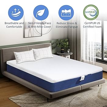 Twirest King Mattress, Memory Foam Mattress, Medium Firm, Breathable Knitted, Soft And Skin Friendly Cloth, Mattresses In A Box (150x200x25cm