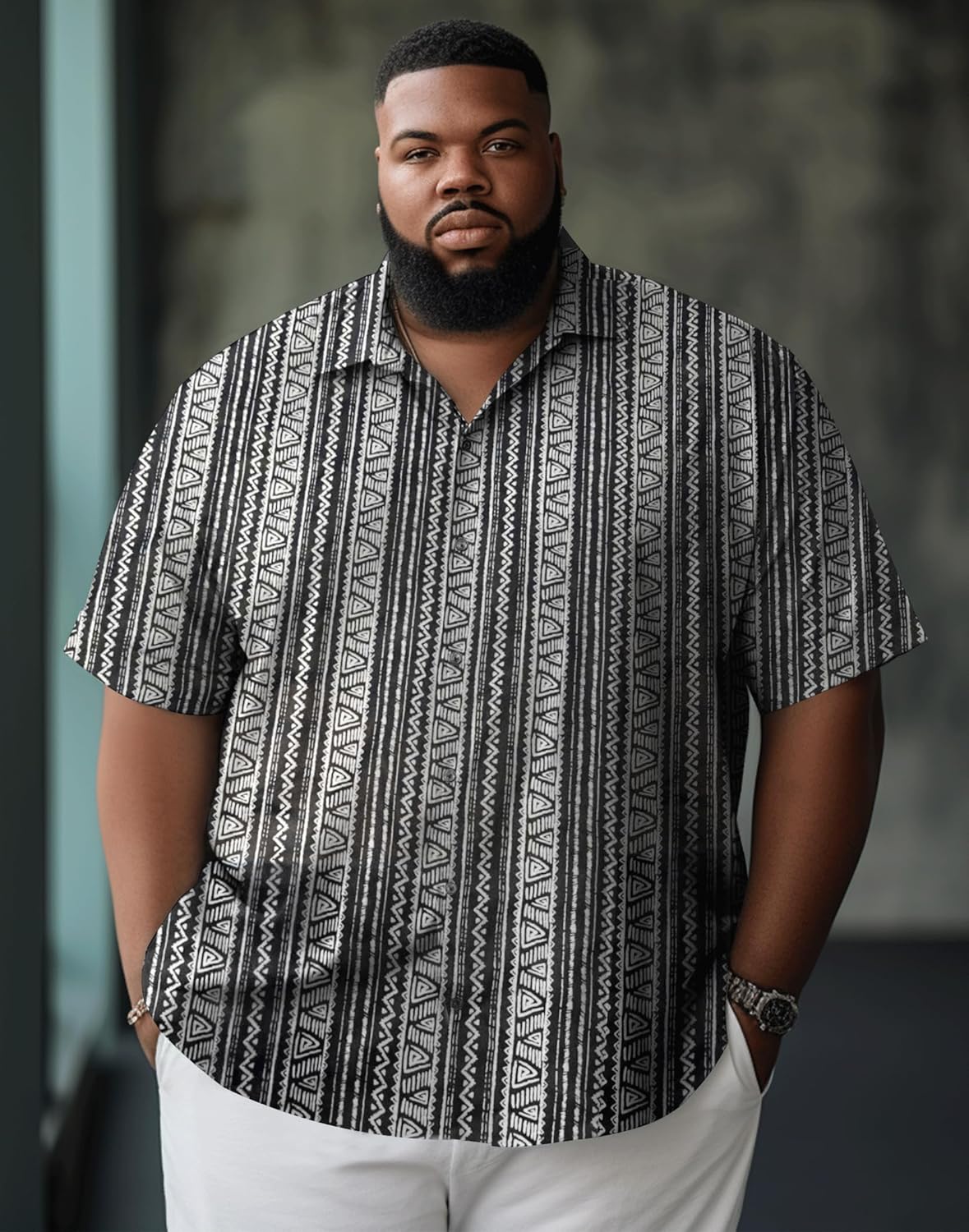 Button Down Shirt Men Causal Big and Tall Shirts for Men Short Sleeve Button up Summer Beach Work Shirts Plus Size - Image 3