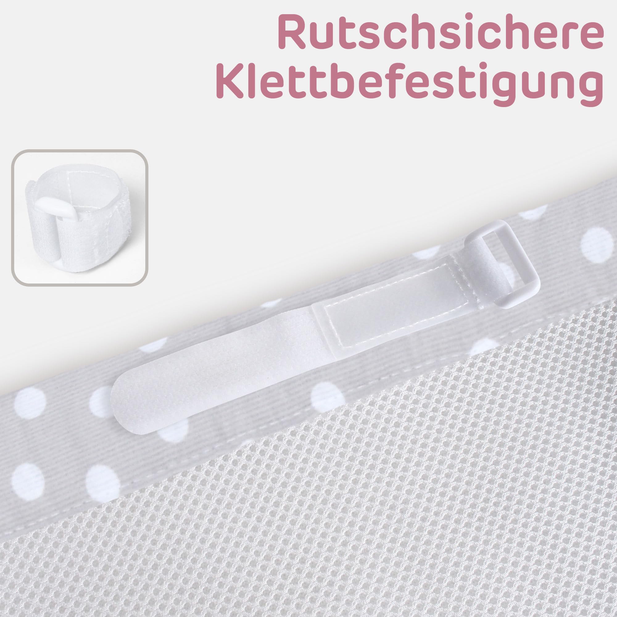 babybay Ochraniacz 3D z siateczki mesh pasuje do modelu Maxi, Boxspring, Comfort i Comfort Plus, perłowo-szare kropki, białe