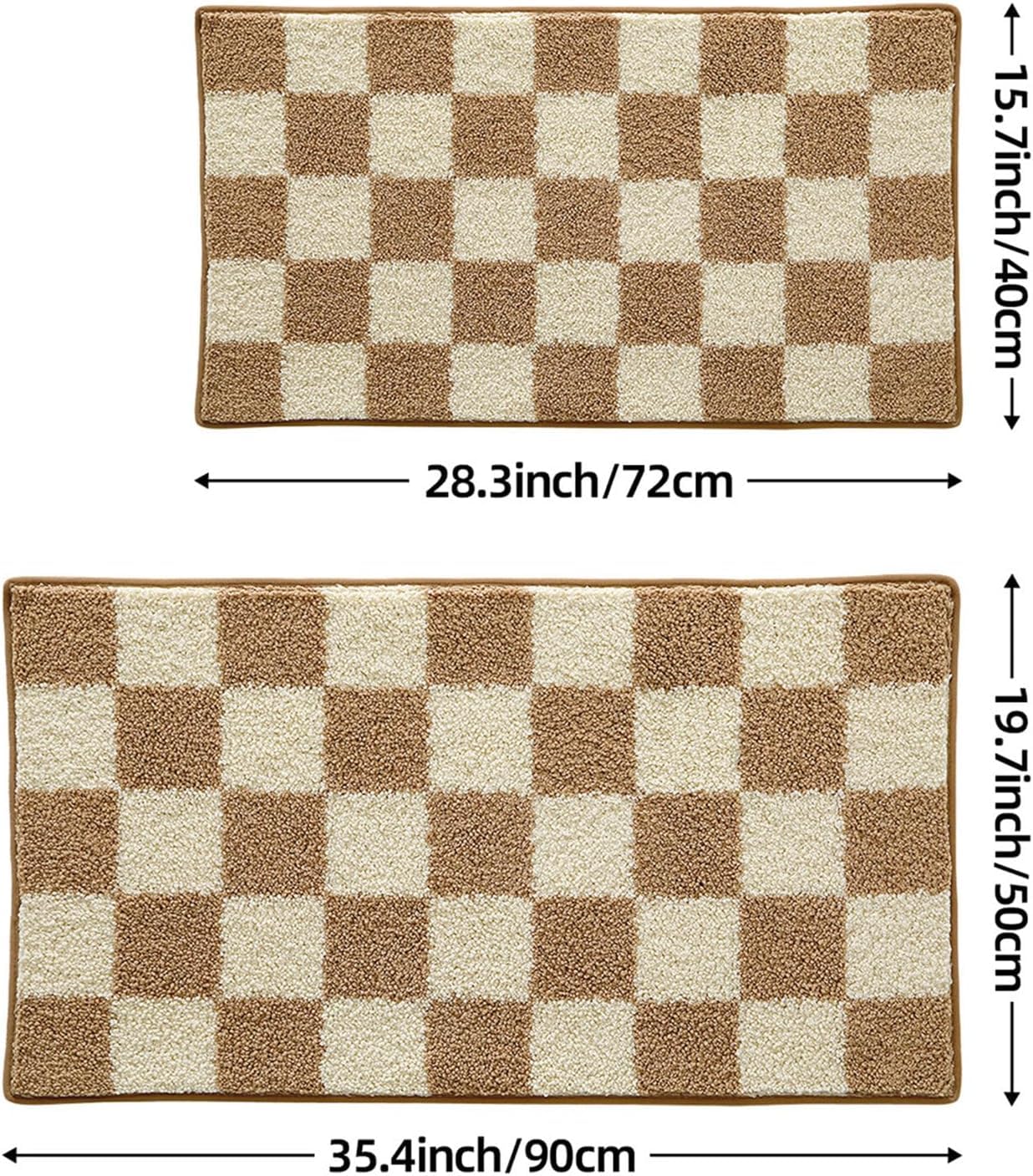 Mikrofibra szachownica – miękka & puszysta(Nero,50x90cm)