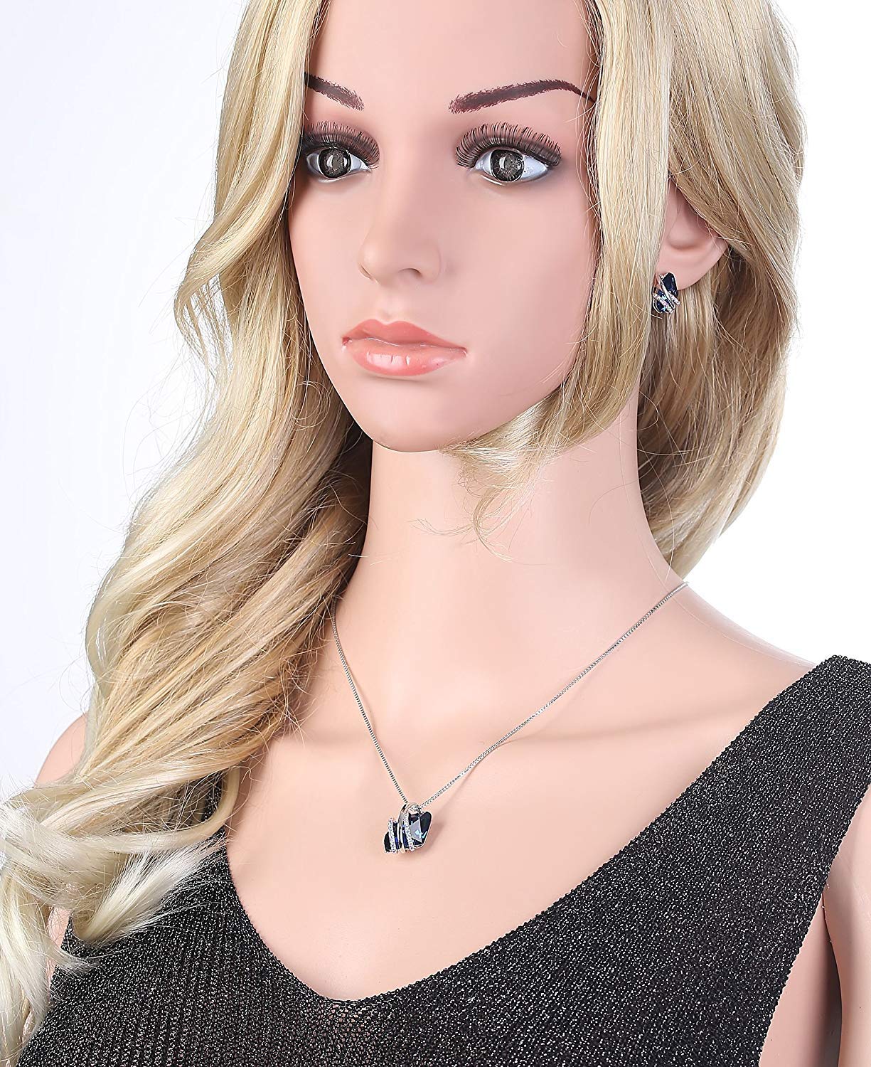 Leafael San Valentín Pendientes Wishstone Mujer con Piedra de Nacimiento, Cristales Curativos, Plata u Oro Rosa Chapado, Sin Níquel y Plomo, Joyería Elegante, Caja de Regalo Incluida