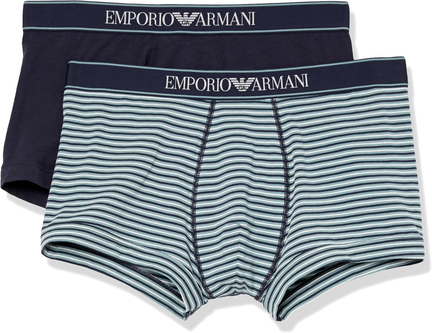Emporio Armani mens Yarn Dyed Stripes 2 Pack Trunk