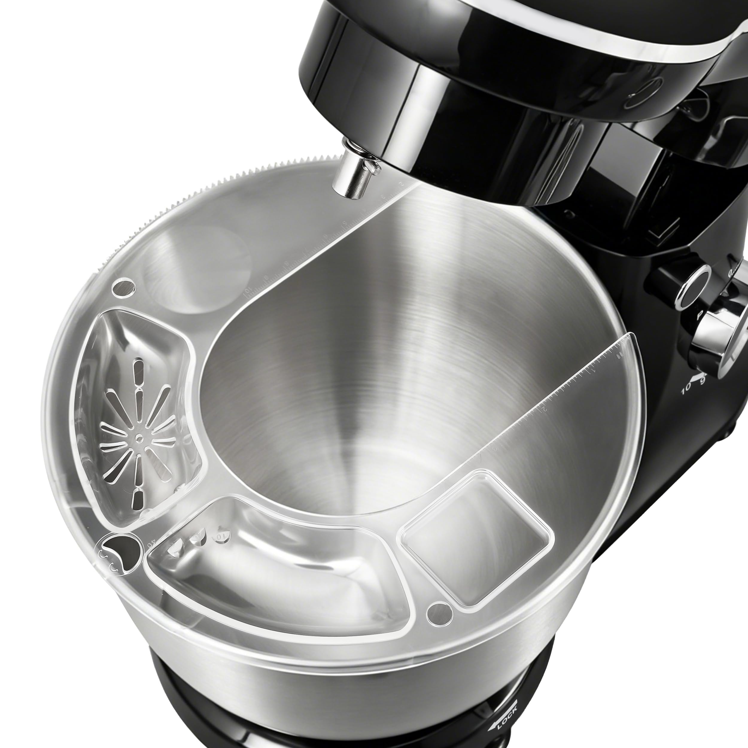 Robot kuchenny Mikser Planetarny 2000W, Czarny, Misa 5,5L ze Stali Nierdzewnej, Hak do Ciasta, Mieszadło, Trzepaczka, 6 Prędkości