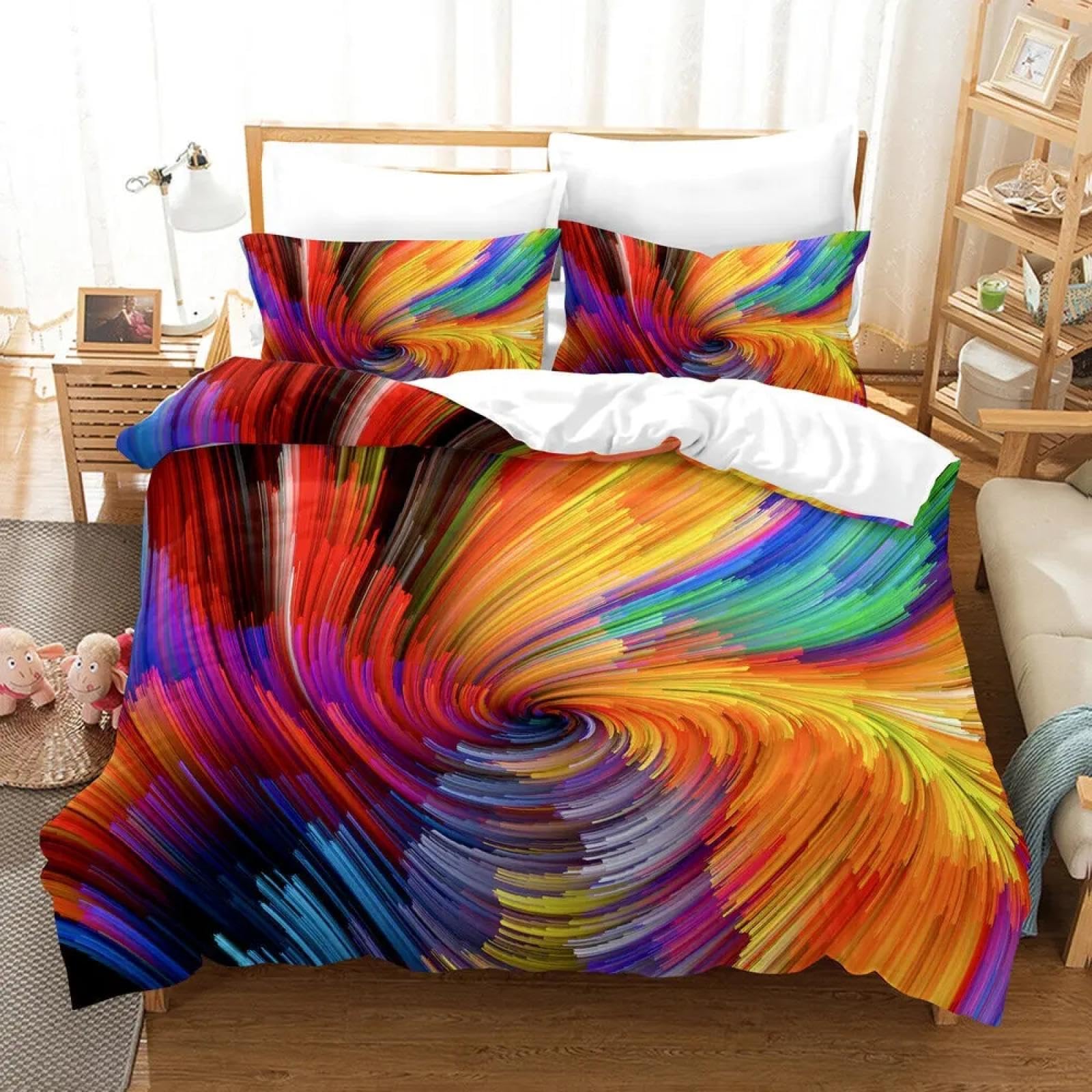 Housse de couette art coloré anti-décoloration pour éviter le linge terne après lavage
