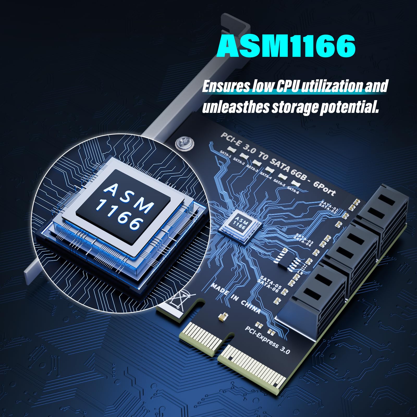 6-Port SATA Expansion Card - PCIe 3.0 -2