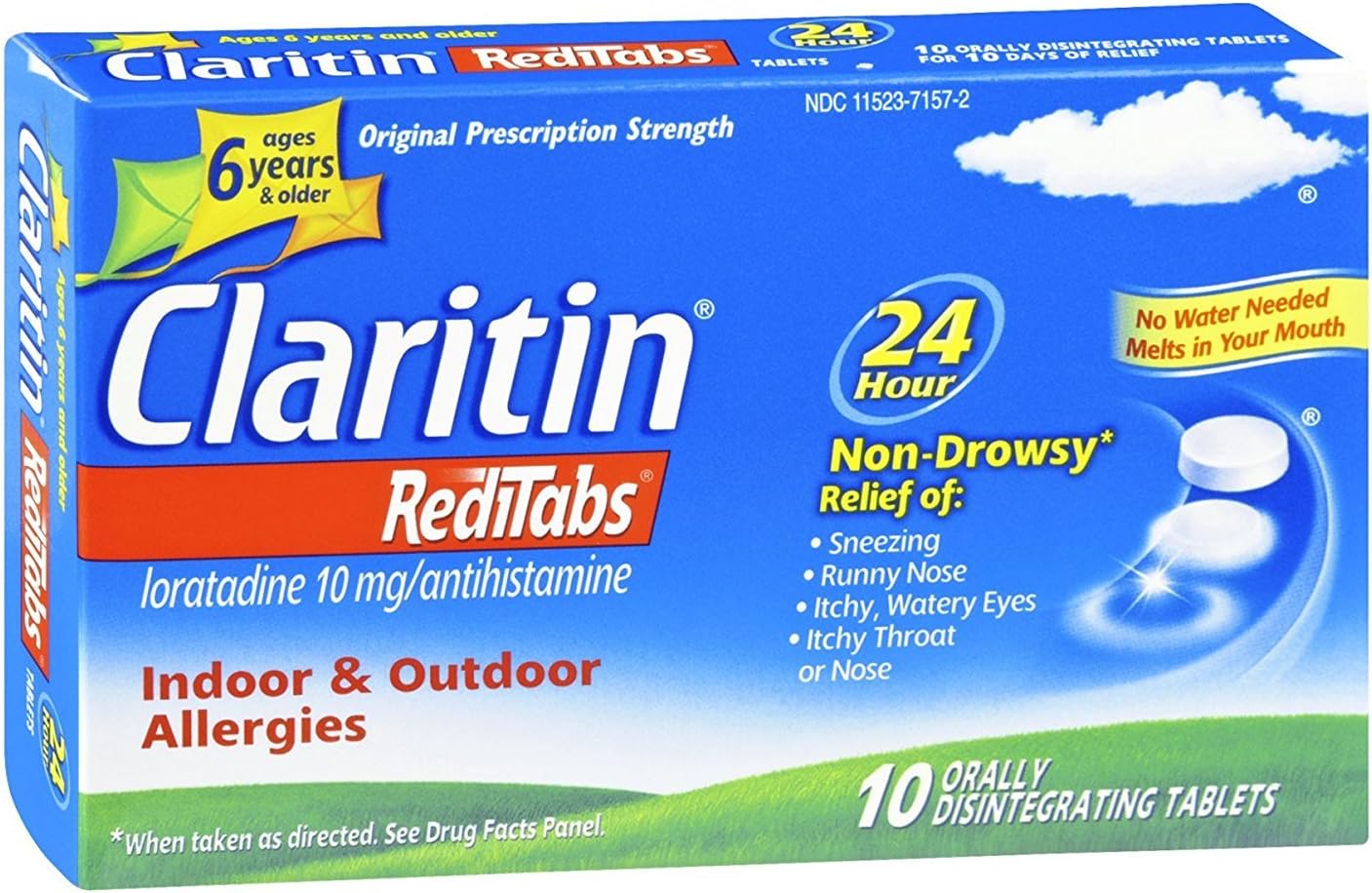 Claritin, 24 Hour Non-Drowsy RediTabs Allergy Relief Orally Disintegrating Tablets, 10 Count