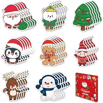 Christmas Cards, Stocking Stuffers for Kids,Holiday Greeting Card Set of 40 | Christmas Cards for Kids,Christmas Gift Tags, DIY Crafts, School Rewards, Xmas Decorations Activities Party Favors Supplies