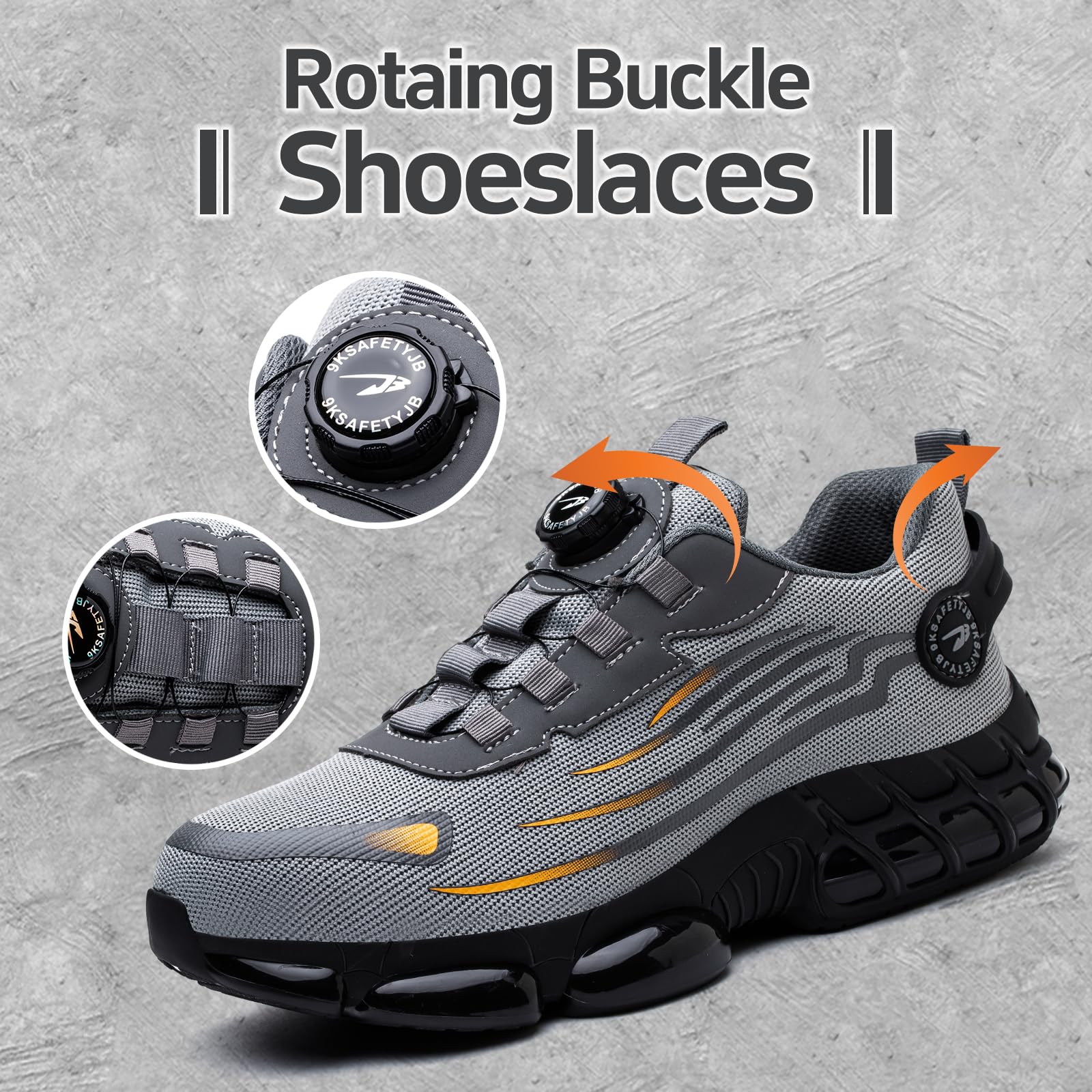 Gugifcto Scarpe Antinfortunistiche Uomo Donna Moda Sneakers Antiscivolo Leggere Traspiranti Rilascio Comode Rapido Scarpe Sicurezza con Punta in Acciaio 36-48 EU