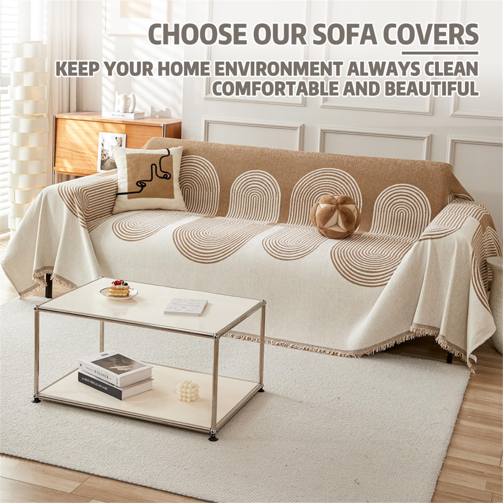 Copridivano a 2-4 posti, in velluto, anti-gatto, design reversibile, durevole ed elegante, adatto per 180 x 260 cm, perfetto per l'arredamento della casa e proprietari di animali domestici