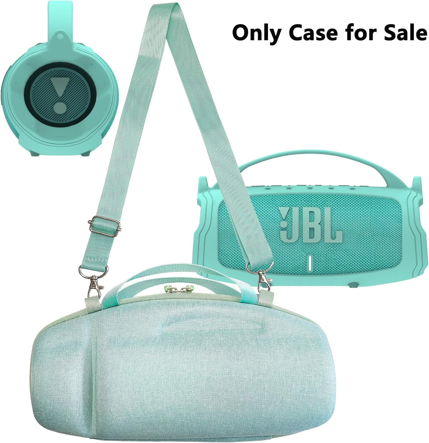 JCHPINE Silicone Cover and Hard Travel Case for JBL Charge 4 / Charge 5 Portable Bluetooth Speaker Accessories (Teal Case, NOT for Wi-Fi Version) - Image 5