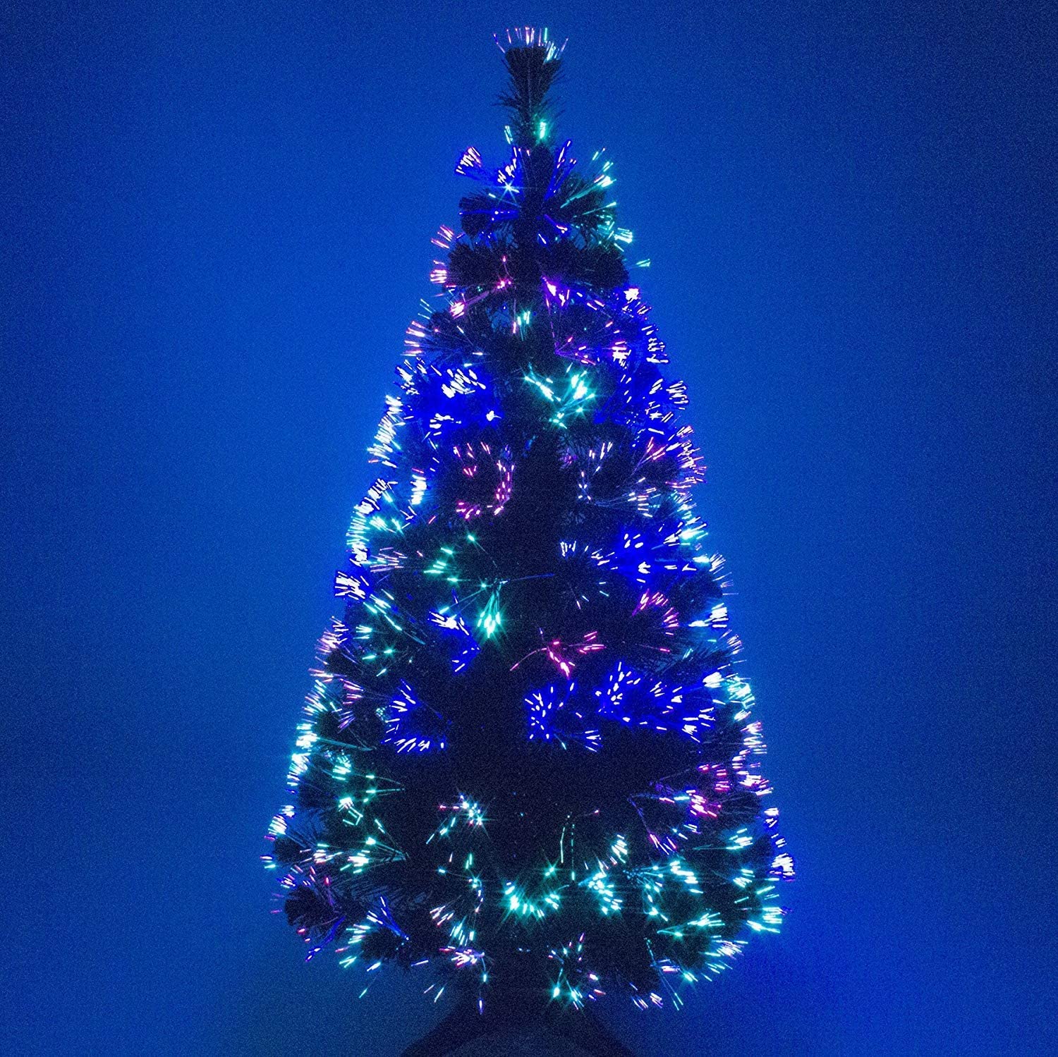 Abaseen Fibre Optic 6Ft Green Artificial Artificial Christmas Tree | Xmas Tree With Color Changing Multicolor For Indoor Decoration