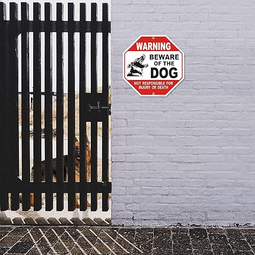 Miniatura 7 de Señales de advertencia octágono para valla (2 unidades) de 12 x 12 pulgadas, letrero de advertencia octágono libre de óxido, letrero de metal de