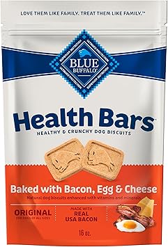 Blue Buffalo Health Bars Crunchy Dog Biscuits, Oven-Baked With Natural Ingredients, Bacon, Egg & Cheese , 16-oz Bag